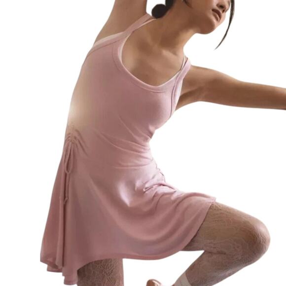 Anthropologie Daily Practice Pink Half Pipe Mini Dress - Picture 2 of 11